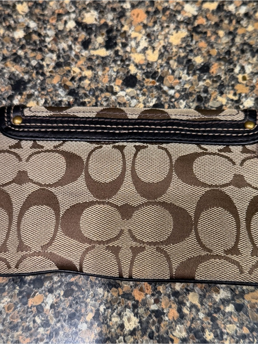 Coach Signature Canvas Wristlet in Brown and Tan - Picture 5 of 8